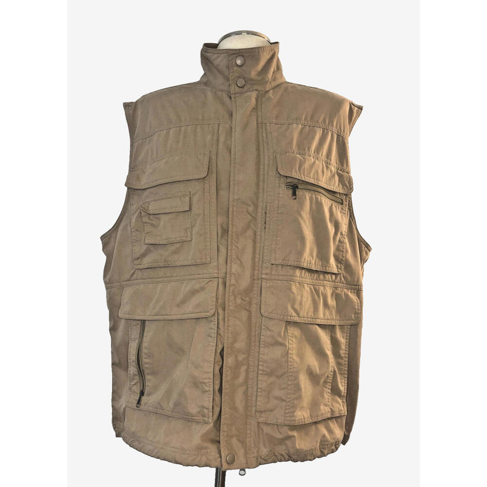 Magellan's Men's Khaki Fishing Hunting Utility Vest Sz XL EUC